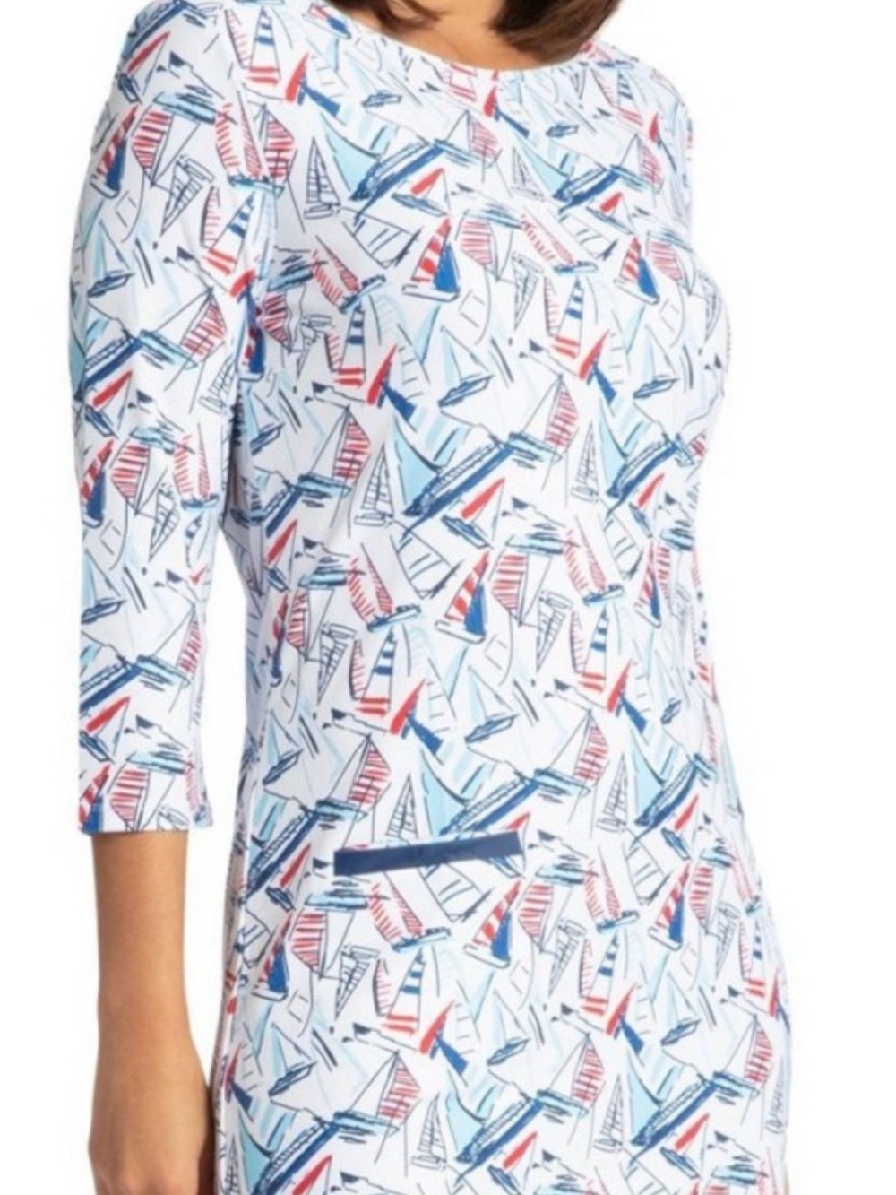 Cabana Life  Boat-Print BeachDress - White / Red & Blue - Picture 2 of 4